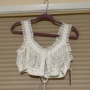 For love and lemons laced cropped top size S